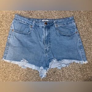 Forever 21 Light Blue Frayed Jean Shorts